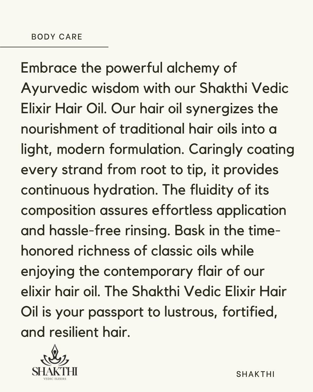 Shakthi Vedic Elixir Hair Oil - 100ML